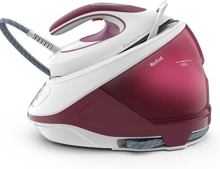 Currys Business | Tefal TEFAL Express Protect SV9201 Steam Generator Iron - White & Burgundy Tefal TEFAL Express Protect SV9201 Steam Generator Iron - White & Burgundy
