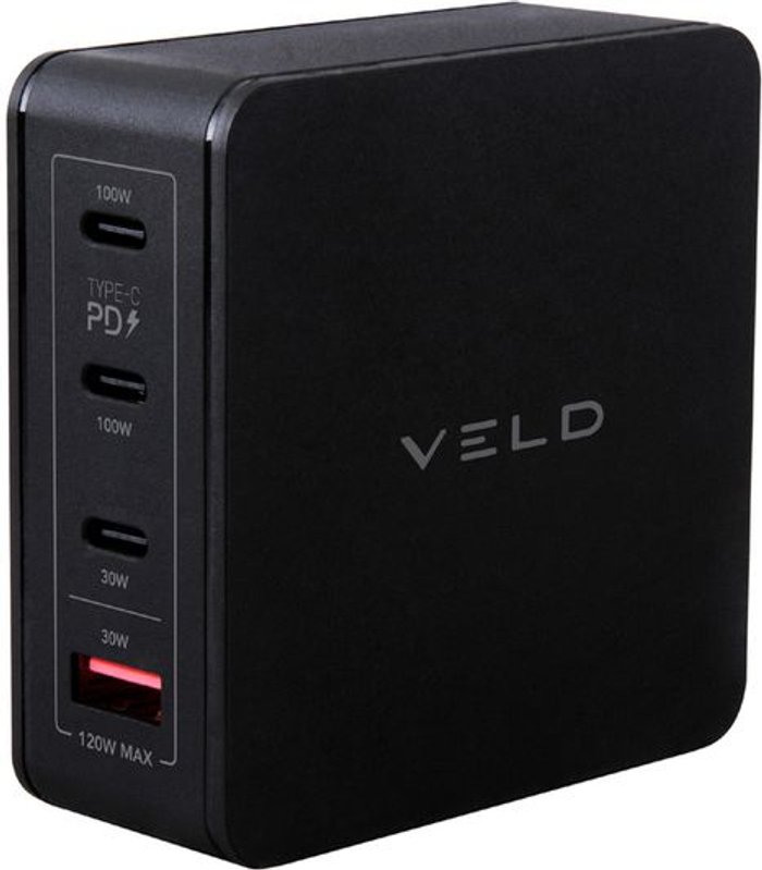 Currys Business | VELD VELD Super-Fast VDG120MB 4-port USB Wall Charger, Black VELD VELD Super-Fast VDG120MB 4-port USB Wall Charger, Black