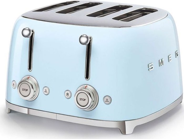Currys Business | Smeg SMEG 50's Retro Style TSF03PBUK 4-Slice Toaster - Blue Smeg SMEG 50's Retro Style TSF03PBUK 4-Slice Toaster - Blue