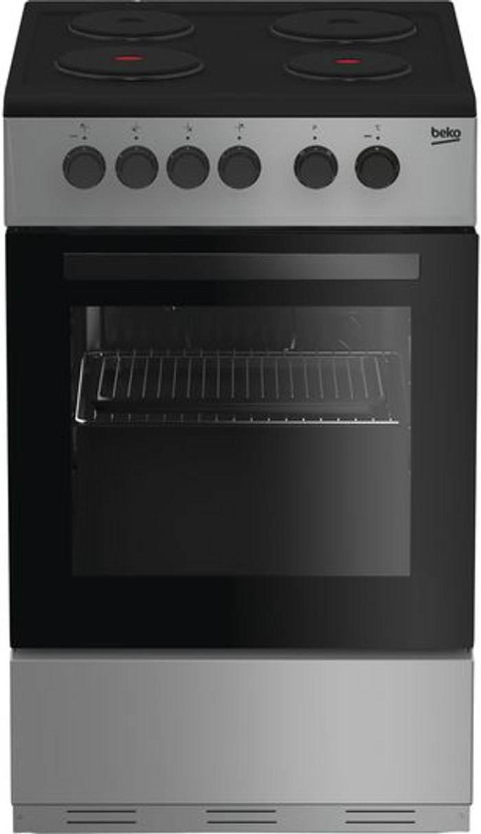 Currys Business | Beko BEKO KS530S 50 cm Electric Solid Plate Cooker - Silver Beko BEKO KS530S 50 cm Electric Solid Plate Cooker - Silver
