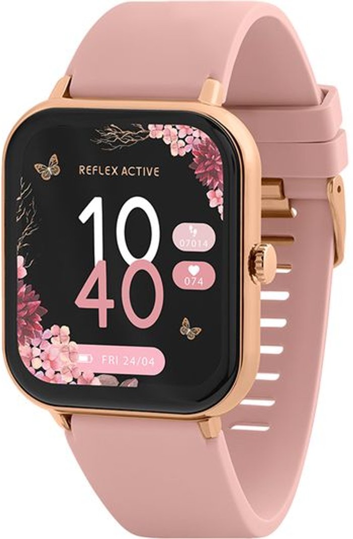 Currys Business | REFLEX ACTIVE REFLEX ACTIVE Series 23 Smart Watch - Rose Gold & Pink, Silicone Strap REFLEX ACTIVE REFLEX ACTIVE Series 23 Smart Watch - Rose Gold & Pink, Silicone Strap