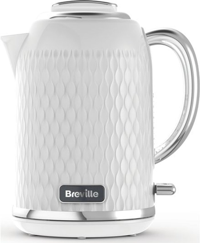 Currys Business | Breville BREVILLE Curve VKT117 Jug Kettle - Chrome White Breville BREVILLE Curve VKT117 Jug Kettle - Chrome White