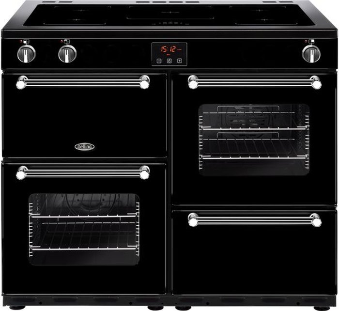 Currys Business | Belling BELLING Kensington 100Ei Electric Induction Range Cooker - Black & Chrome Belling BELLING Kensington 100Ei Electric Induction Range Cooker - Black & Chrome