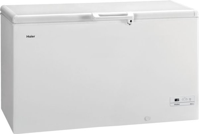Currys Business | Haier HAIER HCE429F Chest Freezer - White, White Haier HAIER HCE429F Chest Freezer - White, White