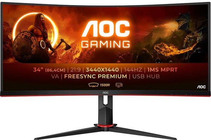 Currys Business | AOC AOC CU34G2X/BK Quad HD 34 AOC AOC CU34G2X/BK Quad HD 34