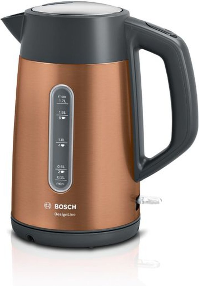 Currys Business | Bosch BOSCH DesignLine Plus TWK4P439GB Jug Kettle - Copper Bosch BOSCH DesignLine Plus TWK4P439GB Jug Kettle - Copper