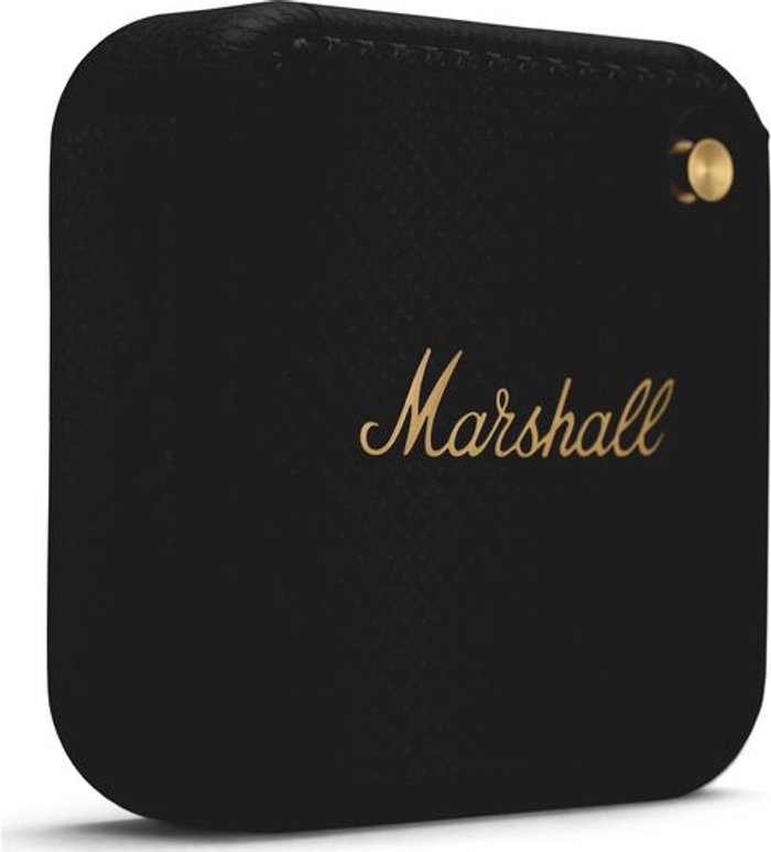 Currys Business | Marshall MARSHALL Willen Portable Bluetooth Speaker - Black & Brass Marshall MARSHALL Willen Portable Bluetooth Speaker - Black & Brass