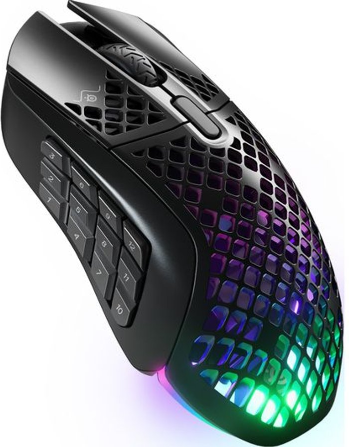 Currys Business | SteelSeries STEELSERIES Aerox 9 RGB Wireless Optical Gaming Mouse, Black SteelSeries STEELSERIES Aerox 9 RGB Wireless Optical Gaming Mouse, Black