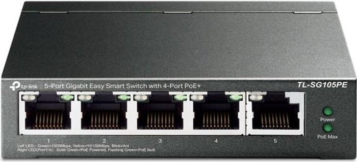 Currys Business | TP-Link TP-LINK TL-SG105PE Easy Smart Managed Network Switch - 5 port, Silver/Grey TP-Link TP-LINK TL-SG105PE Easy Smart Managed Network Switch - 5 port, Silver/Grey