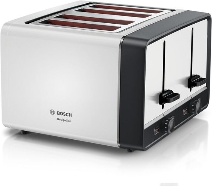 Currys Business | Bosch BOSCH DesignLine TAT5P441GB 4-Slice Toaster White Bosch BOSCH DesignLine TAT5P441GB 4-Slice Toaster White