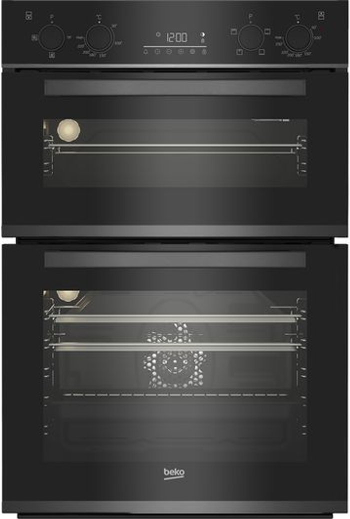 Currys Business | Beko BEKO BBXDF29300Z Electric Double Oven - Black Steel Beko BEKO BBXDF29300Z Electric Double Oven - Black Steel