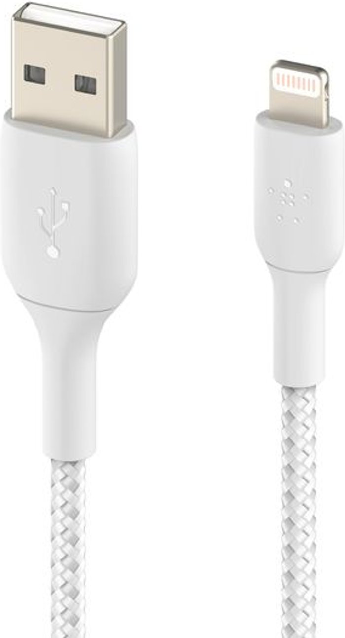Currys Business | Belkin BELKIN Braided Lightning to USB-A Cable - 1 m Belkin BELKIN Braided Lightning to USB-A Cable - 1 m