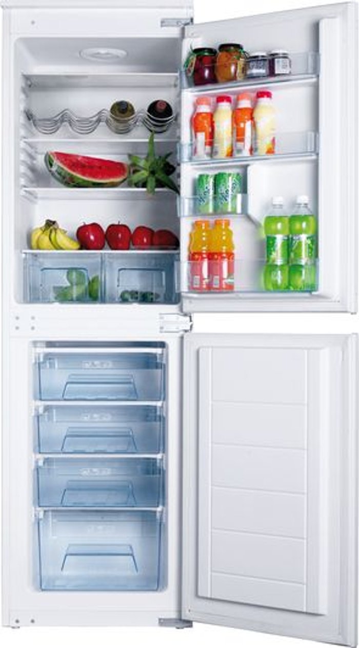 Currys Business | Amica Amica BK296.3 Integrated 50/50 Fridge Freezer with Sliding Door Fixing Kit - White - F Rated Amica Amica BK296.3 Integrated 50/50 Fridge Freezer with Sliding Door Fixing Kit - White - F Rated