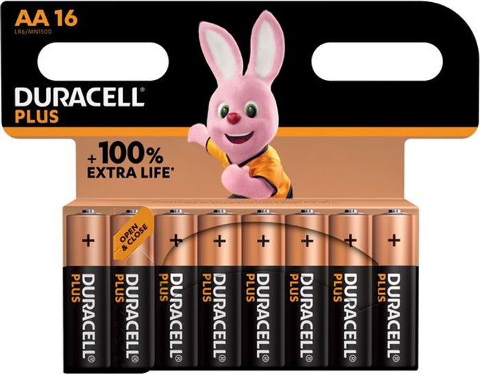 Currys Business | Duracell DURACELL Plus AA Alkaline Batteries - Pack of 16 Duracell DURACELL Plus AA Alkaline Batteries - Pack of 16