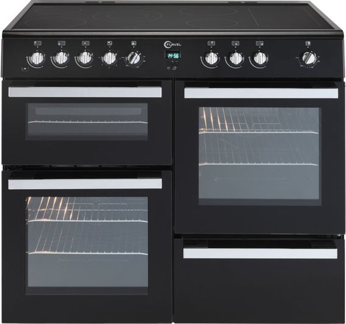 Currys Business | Flavel FLAVEL Milano 100 MLN10CRK Electric Range Cooker - Black & Chrome Flavel FLAVEL Milano 100 MLN10CRK Electric Range Cooker - Black & Chrome