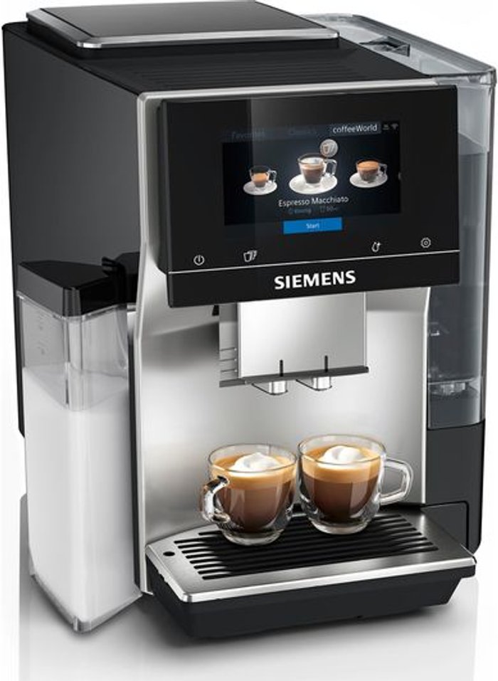 Currys Business | Siemens SIEMENS Home Connect TQ703GB7 Smart Bean to Cup Coffee Machine Inox & Silver Siemens SIEMENS Home Connect TQ703GB7 Smart Bean to Cup Coffee Machine Inox & Silver