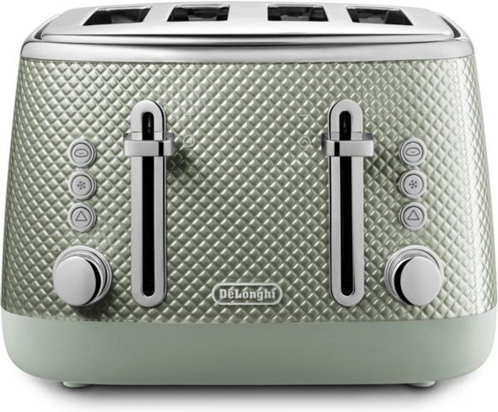 Currys Business | Delonghi DELONGHI Luminosa CTL4003GR 4-Slice Toaster - Green Delonghi DELONGHI Luminosa CTL4003GR 4-Slice Toaster - Green