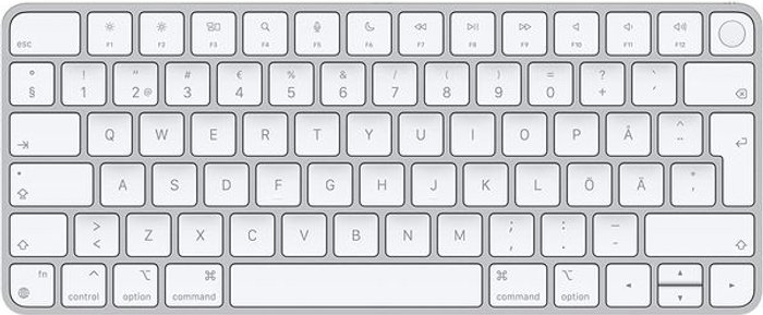 Currys Business | Apple APPLE Magic Wireless Keyboard with Touch ID - White & Silver, White,Silver/Grey Apple APPLE Magic Wireless Keyboard with Touch ID - White & Silver, White,Silver/Grey