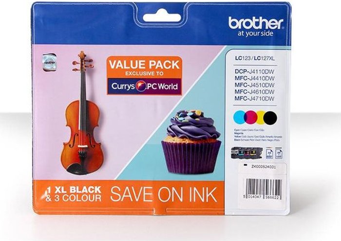 Currys Business | Brother BROTHER LC127XL Black & Tri-Colour Ink Cartridge - Multipack Brother BROTHER LC127XL Black & Tri-Colour Ink Cartridge - Multipack