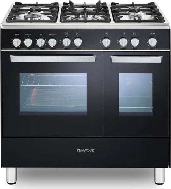 Currys Business | Kenwood KENWOOD CK407G 90 cm Gas Range Cooker - Black & Chrome Kenwood KENWOOD CK407G 90 cm Gas Range Cooker - Black & Chrome