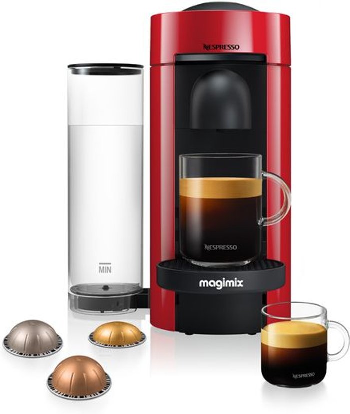 Currys Business | Nespresso NESPRESSO by Magimix Vertuo Plus M600 Coffee Machine - Piano Red Nespresso NESPRESSO by Magimix Vertuo Plus M600 Coffee Machine - Piano Red