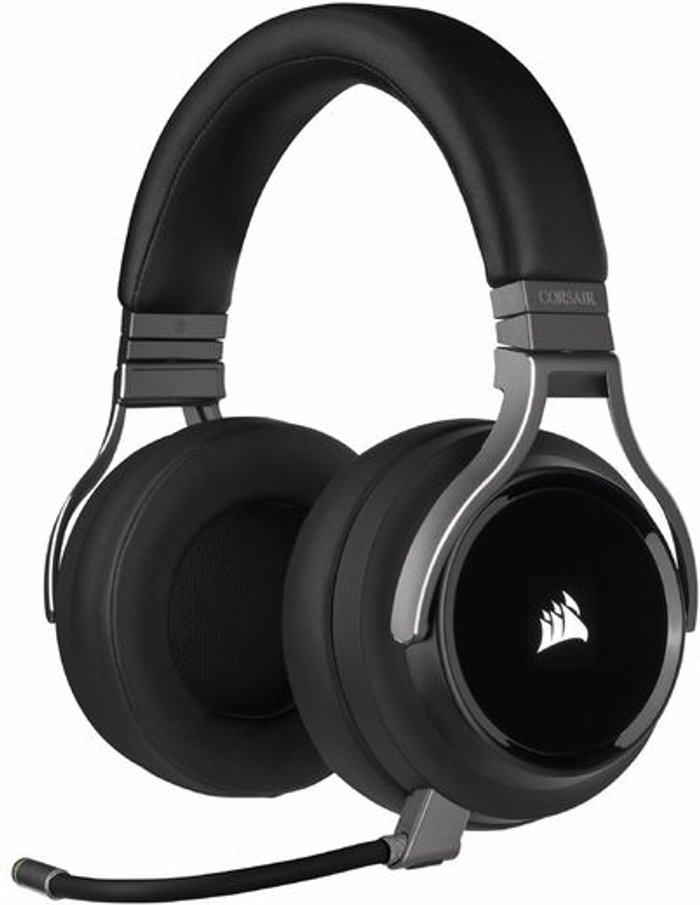 Currys Business | Corsair CORSAIR Virtuoso RGB Wireless 7.1 Gaming Headset - Black, Black Corsair CORSAIR Virtuoso RGB Wireless 7.1 Gaming Headset - Black, Black