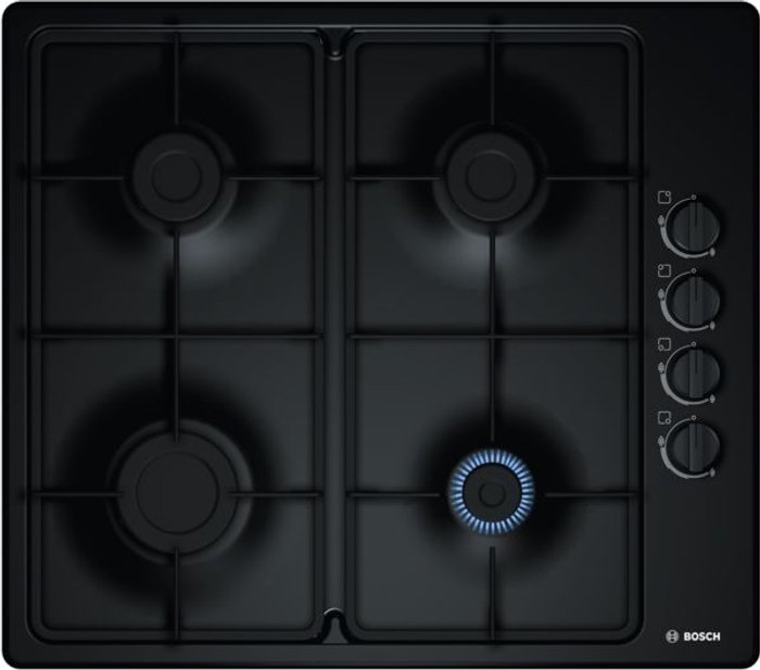 Currys Business | Bosch BOSCH Serie 2 PBP6B6B60 Gas Hob - Black Bosch BOSCH Serie 2 PBP6B6B60 Gas Hob - Black