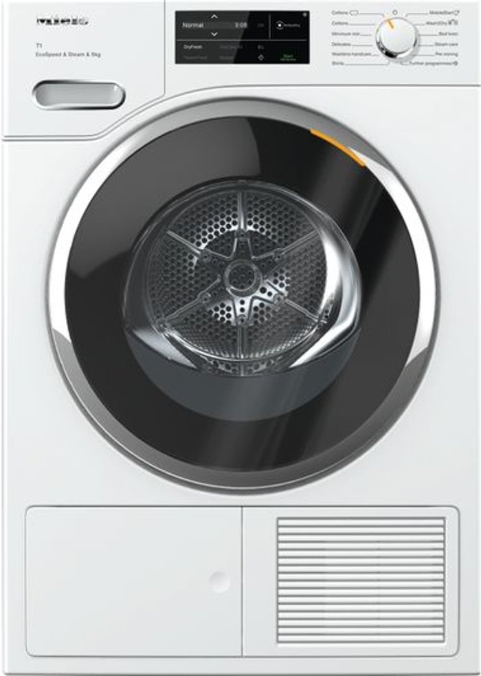 Currys Business | Miele MIELE EcoSpeed TWL780WP WiFi-enabled 9 kg Heat Pump Tumble Dryer - White Miele MIELE EcoSpeed TWL780WP WiFi-enabled 9 kg Heat Pump Tumble Dryer - White