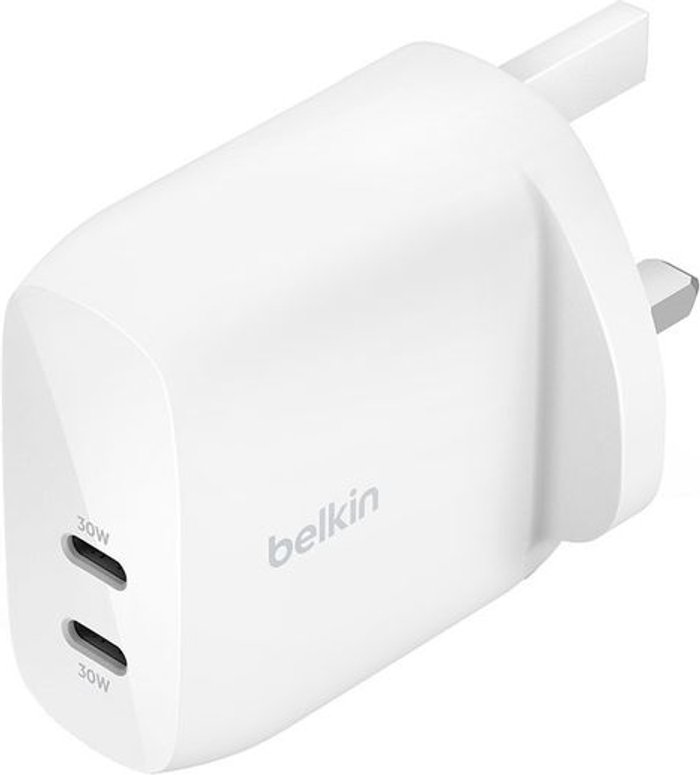 Currys Business | Belkin BELKIN WCB010myWH Universal Dual USB Type-C Mains Charger, White Belkin BELKIN WCB010myWH Universal Dual USB Type-C Mains Charger, White