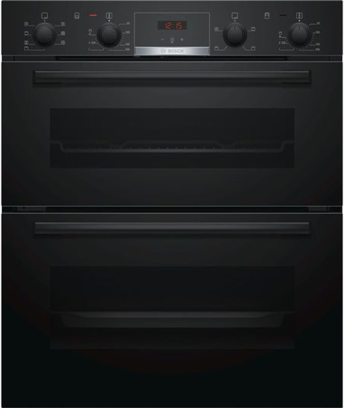 Currys Business | Bosch BOSCH Serie 4 NBS533BB0B Electric Built-under Double Oven - Black, Black Bosch BOSCH Serie 4 NBS533BB0B Electric Built-under Double Oven - Black, Black