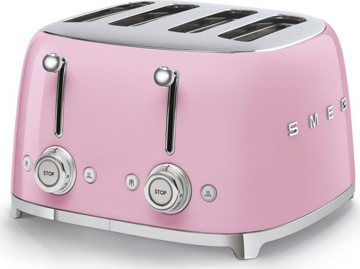 Currys Business | Smeg Smeg 50's Retro TSF03PKUK 4 Slice Toaster - Pink Smeg Smeg 50's Retro TSF03PKUK 4 Slice Toaster - Pink
