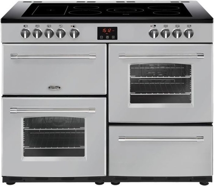 Currys Business | Belling BELLING Farmhouse 110E Electric Ceramic Range Cooker - Silver Belling BELLING Farmhouse 110E Electric Ceramic Range Cooker - Silver