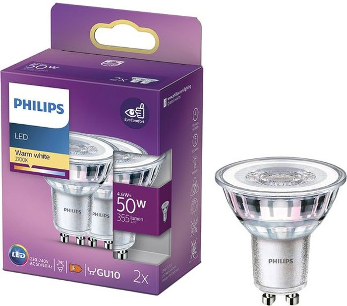 Currys Business | Philips PHILIPS Classic LED Light Bulb - GU10 Philips PHILIPS Classic LED Light Bulb - GU10