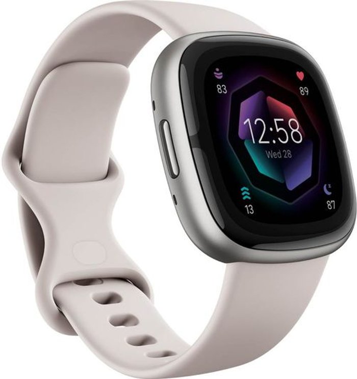 Currys Business | Fitbit FITBIT Sense 2 with Amazon Alexa - Lunar White & Platinum Fitbit FITBIT Sense 2 with Amazon Alexa - Lunar White & Platinum