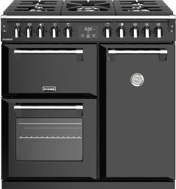 Currys Business | Stoves STOVES Richmond S900DF CC 90 cm Dual Fuel Range Cooker - Black Stoves STOVES Richmond S900DF CC 90 cm Dual Fuel Range Cooker - Black