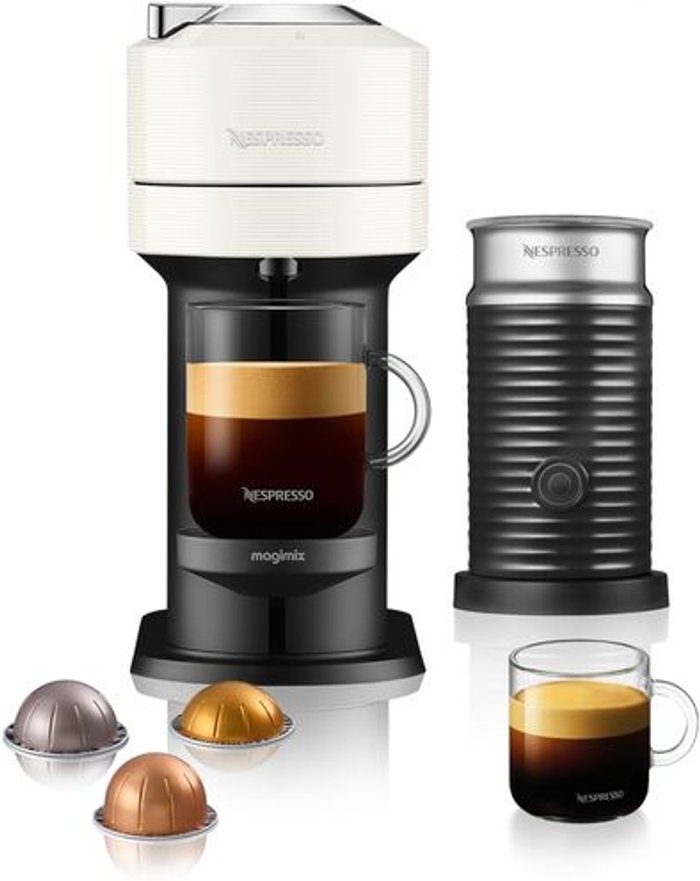 Currys Business | Nespresso NESPRESSO by Magimix Vertuo Next & Milk Coffee Machine - White Nespresso NESPRESSO by Magimix Vertuo Next & Milk Coffee Machine - White