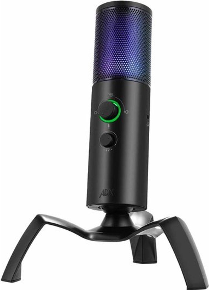 Currys Business | ADX ADX RGB USB Microphone - Black ADX ADX RGB USB Microphone - Black