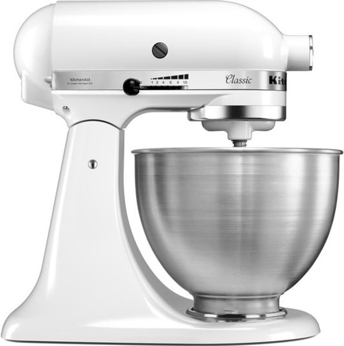 Currys Business | KitchenAid KitchenAid 5K45SS Stand Mixer with 4.3 Litre Bowl - White KitchenAid KitchenAid 5K45SS Stand Mixer with 4.3 Litre Bowl - White
