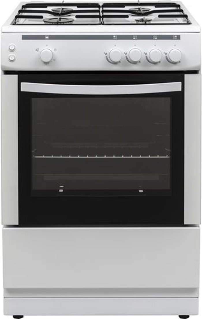 Currys Business | Essentials ESSENTIALS CFSG60W18 60 cm Gas Cooker - White, White Essentials ESSENTIALS CFSG60W18 60 cm Gas Cooker - White, White