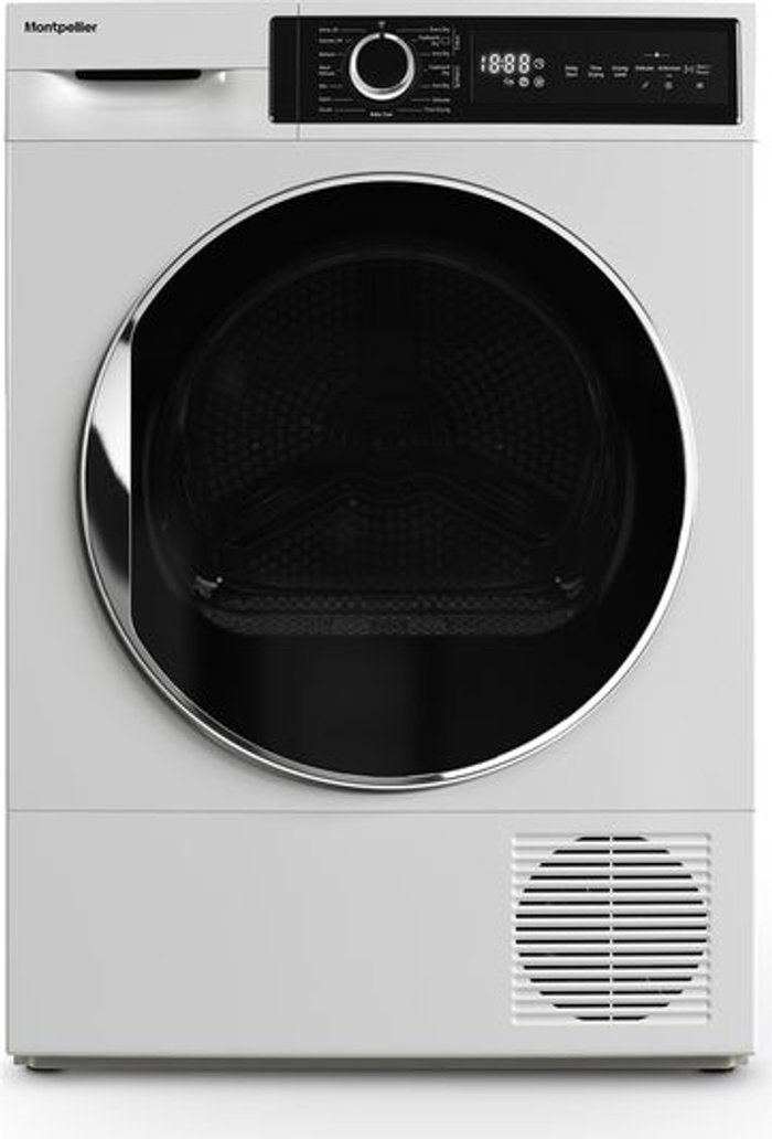 Currys Business | MONTPELLIER MONTPELLIER MHP10SDW 10 kg Heat Pump Tumble Dryer - White, White MONTPELLIER MONTPELLIER MHP10SDW 10 kg Heat Pump Tumble Dryer - White, White