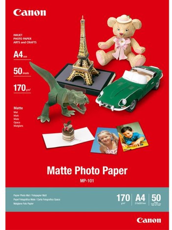 Currys Business | Canon Canon A4 Photo Paper 170gsm Matte (Pack of 50) MP-101 A4 Canon Canon A4 Photo Paper 170gsm Matte (Pack of 50) MP-101 A4