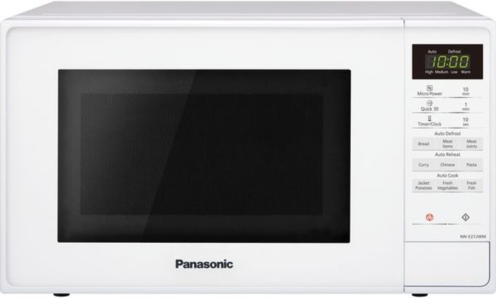 Currys Business | Panasonic PANASONIC NN-E27JWMBPQ Compact Solo Microwave - White Panasonic PANASONIC NN-E27JWMBPQ Compact Solo Microwave - White