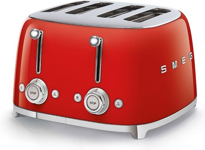 Currys Business | Smeg Smeg 50's Retro TSF03RDUK 4 Slice Toaster - Red Smeg Smeg 50's Retro TSF03RDUK 4 Slice Toaster - Red