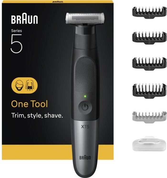 Currys Business | Braun Braun Xt5100 Face & Body Trimmer And Shaver - Black And Silver Braun Braun Xt5100 Face & Body Trimmer And Shaver - Black And Silver