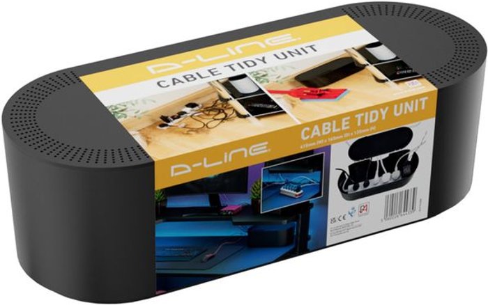 Currys Business | D-LINE D-LINE EU/CTULGEB/SW Cable Tidy Unit - Large, Black D-LINE D-LINE EU/CTULGEB/SW Cable Tidy Unit - Large, Black