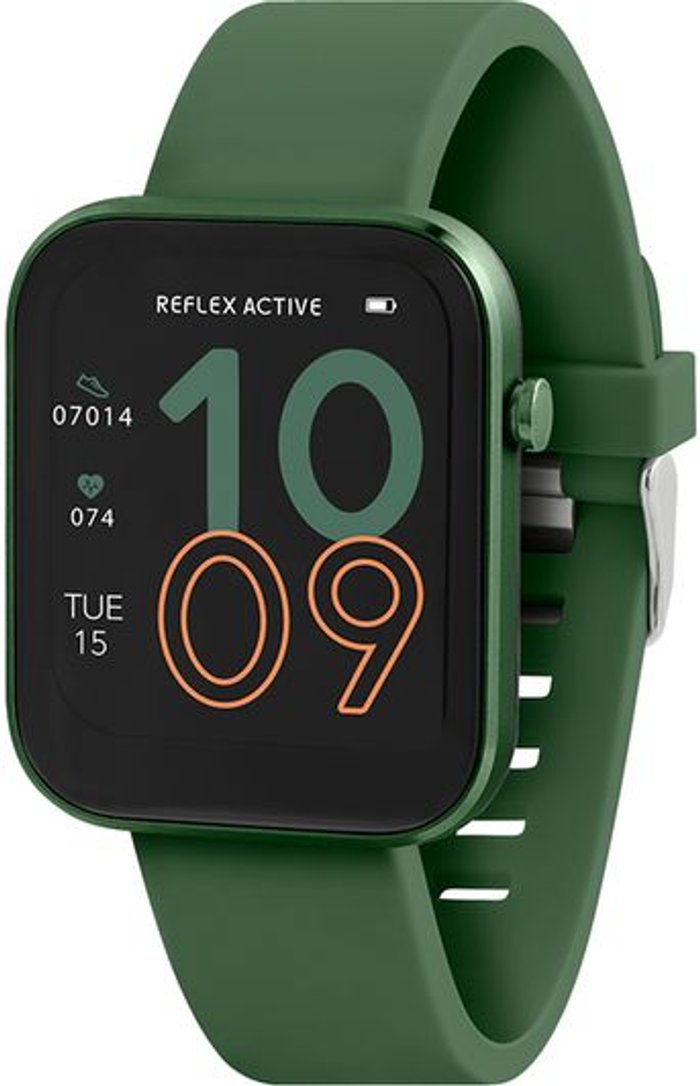 Currys Business | REFLEX ACTIVE REFLEX ACTIVE Series 12 Smart Watch - Green, Silicone Strap, Green REFLEX ACTIVE REFLEX ACTIVE Series 12 Smart Watch - Green, Silicone Strap, Green
