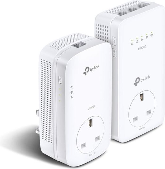 Currys Business | TP-Link TP-LINK TL-WPA8631P AV1300 WiFi Powerline Adapter Kit - Twin Pack, White TP-Link TP-LINK TL-WPA8631P AV1300 WiFi Powerline Adapter Kit - Twin Pack, White