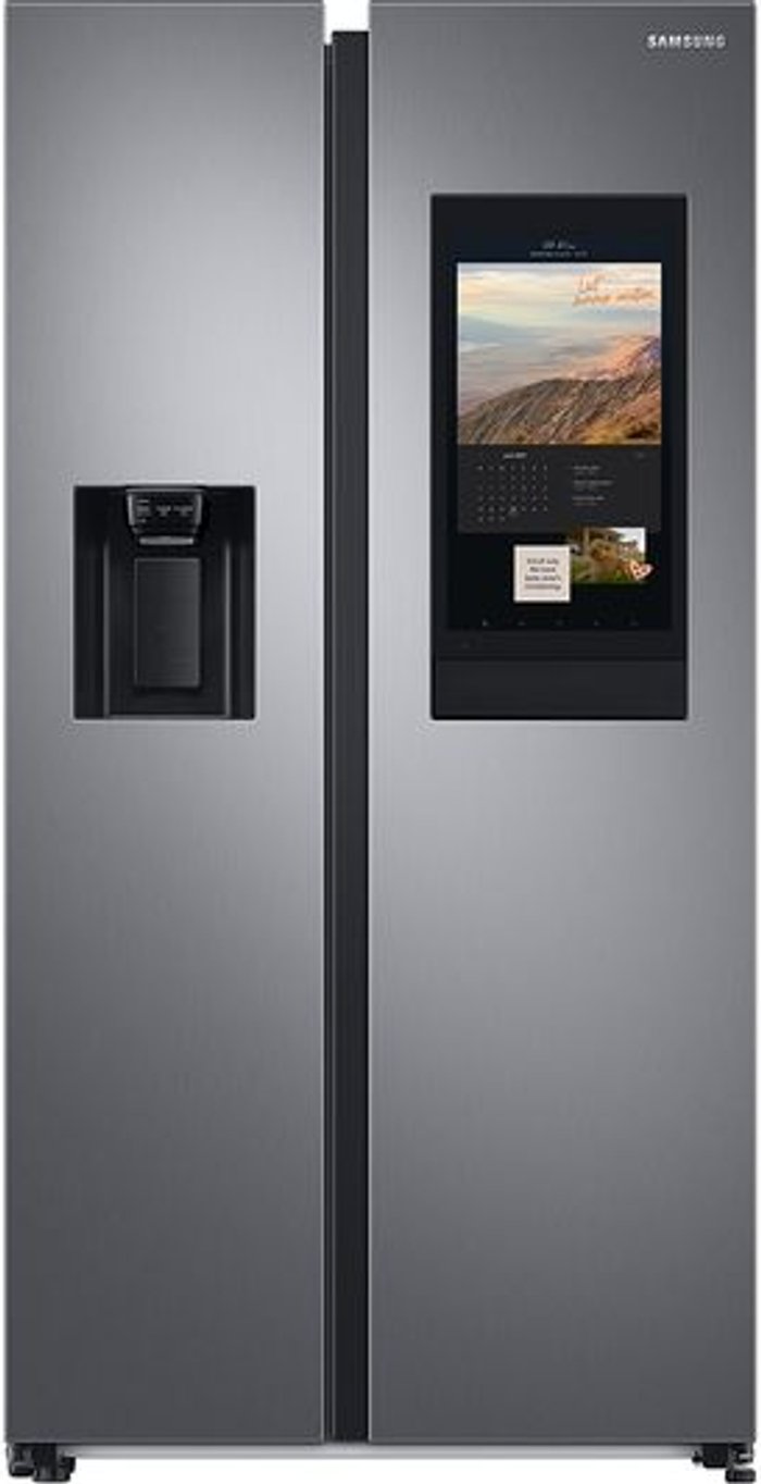 Currys Business | Samsung Samsung Family Hub™ RS6HA8880S9 Wifi Connected Plumbed Total No Frost American Fridge Freezer - Brushed Steel - F Rated Samsung Samsung Family Hub™ RS6HA8880S9 Wifi Connected Plumbed Total No Frost American Fridge Freezer - Brushed Steel - F Rated