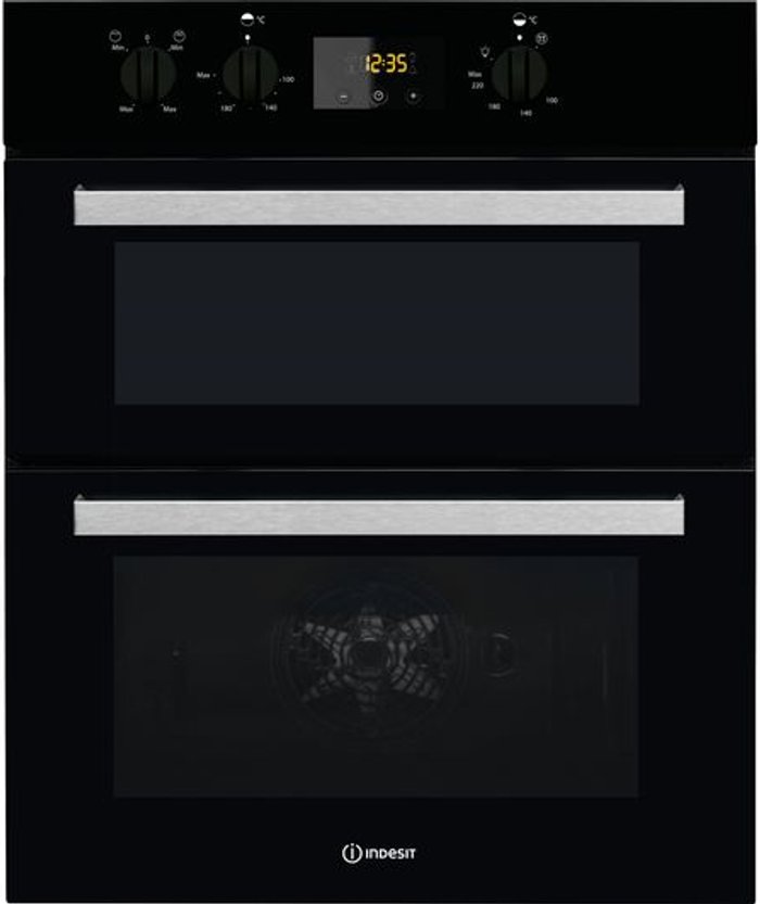 Currys Business | Indesit INDESIT Aria IDU 6340 BL Electric Built-under Double Oven - Black Indesit INDESIT Aria IDU 6340 BL Electric Built-under Double Oven - Black