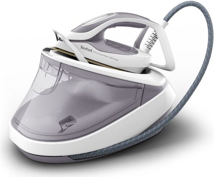 Currys Business | Tefal TEFAL Pro Express Ultimate II GV9713 Steam Generator Iron - White & Grey Tefal TEFAL Pro Express Ultimate II GV9713 Steam Generator Iron - White & Grey